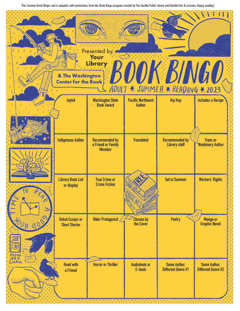 2023 Summer Book Bingo – for adults! #BookBingoNW2023