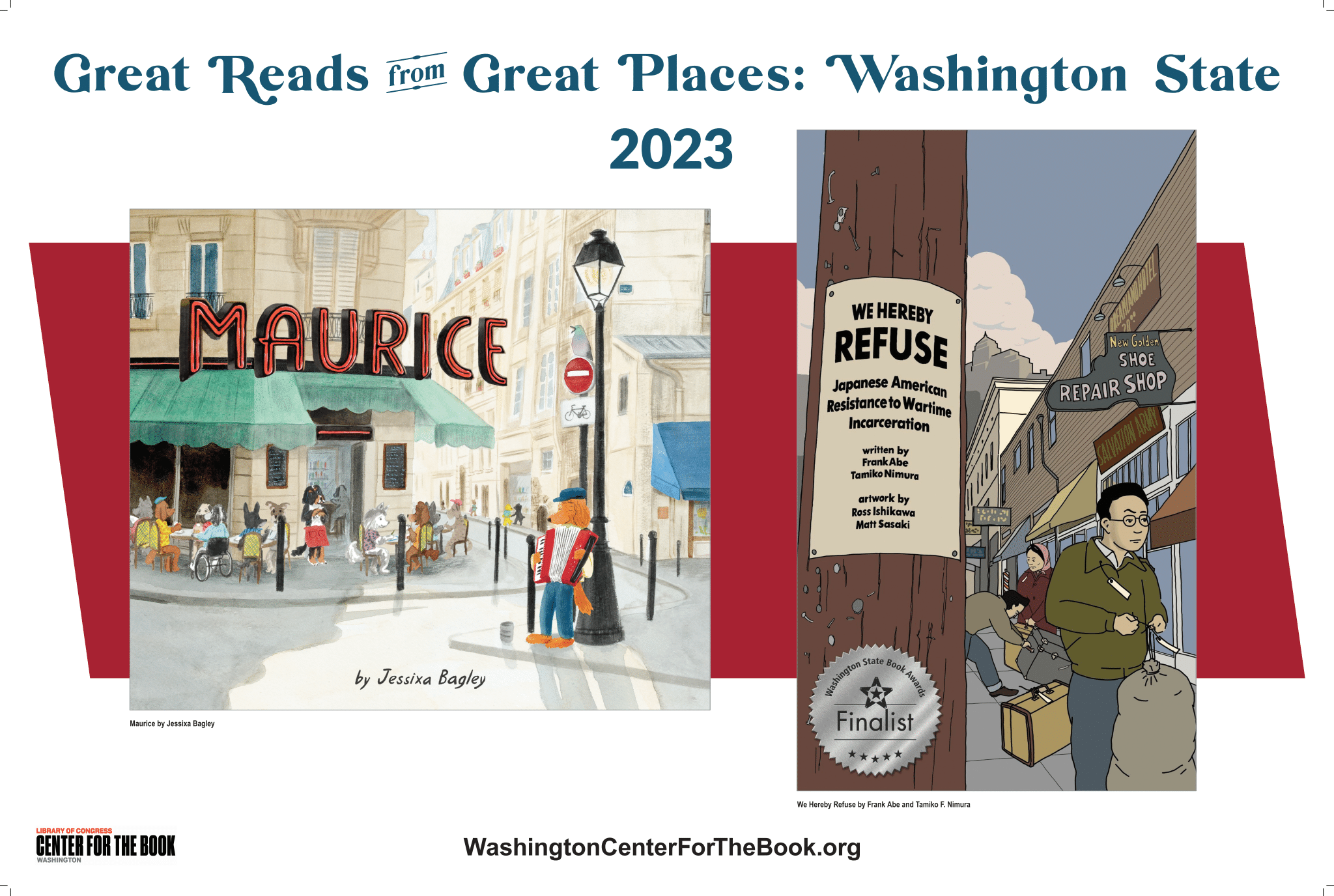 “Maurice” and “We Hereby Refuse” to represent Washington at the 2023 National Book Festival!